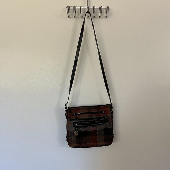 Giani Bernini Geometric Crossbody Bag With Adjustable Strap & Multiple Zipper Co - Picture 2 of 9